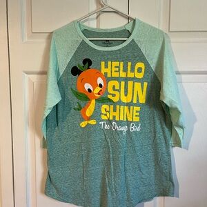 Disney Raglan Shirt - Green with Orange Bird Design